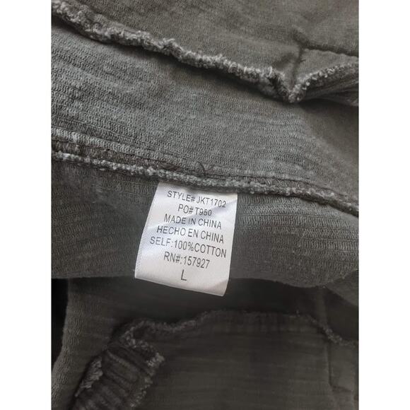 La Miel Corduroy Button Front Jacket Green Size L 100% Cotton - Picture 4 of 4